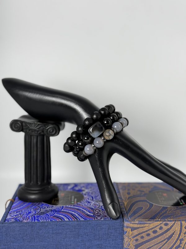 Set of 3 Black onyx  Agate